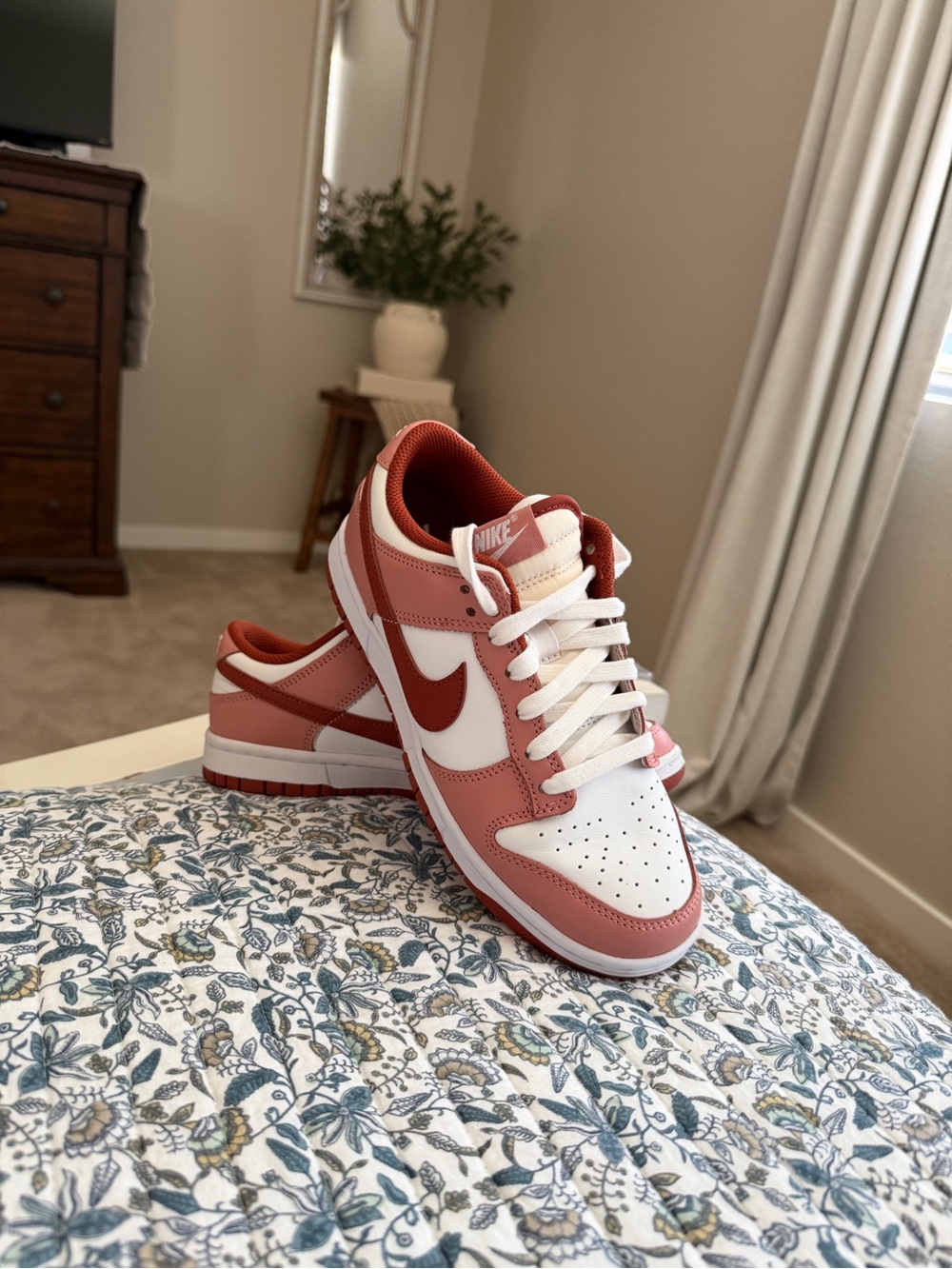 Nike Women’s Low-Top Sneakers in White and Rose